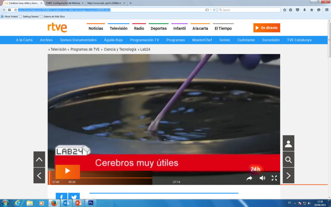 Reportaje «Cerebros muy útiles» emitido por canal 24h de RTVE