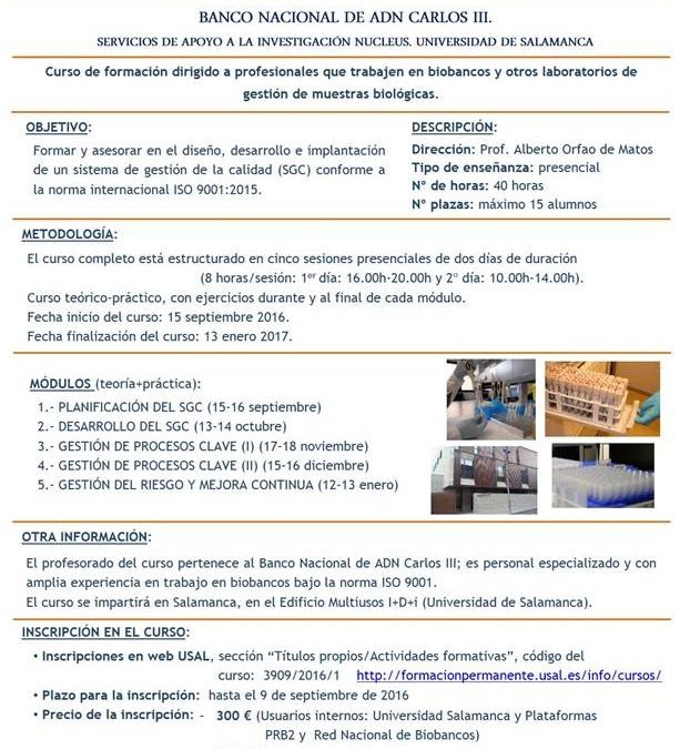 Nuevo curso en el Banco Nacional de ADN