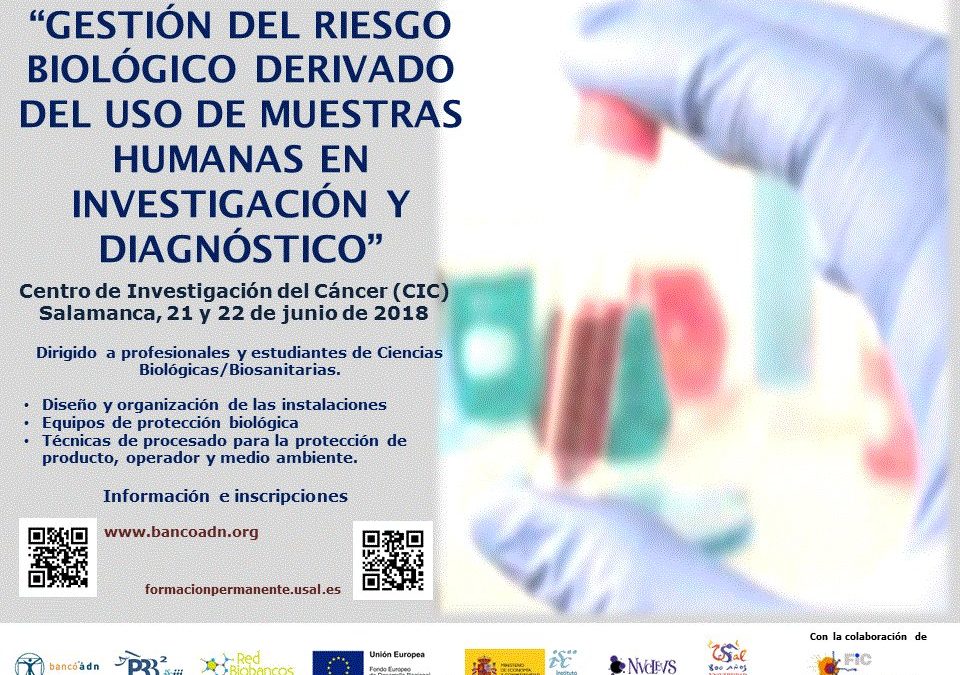 CURSO: “GESTIÓN DEL RIESGO BIOLÓGICO DERIVADO DEL USO DE MUESTRAS HUMANAS EN INVESTIGACIÓN Y DIAGNÓS